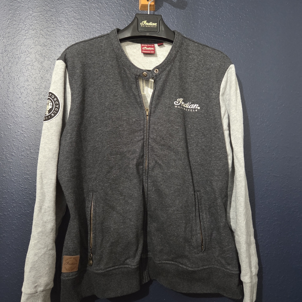 Indian Motorcycle Gray Bomber Jacket